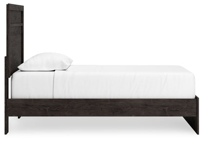 Belachime - Panel Bed, Twin, Dark Gray