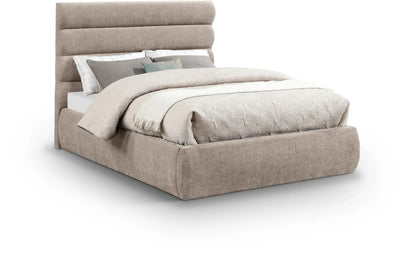 Adam - Chenille Fabric Bed With 52 Headboard, Full, Beige