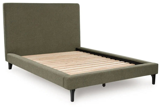 Chirason - Upholstered Bed With Roll Slats, King, Green
