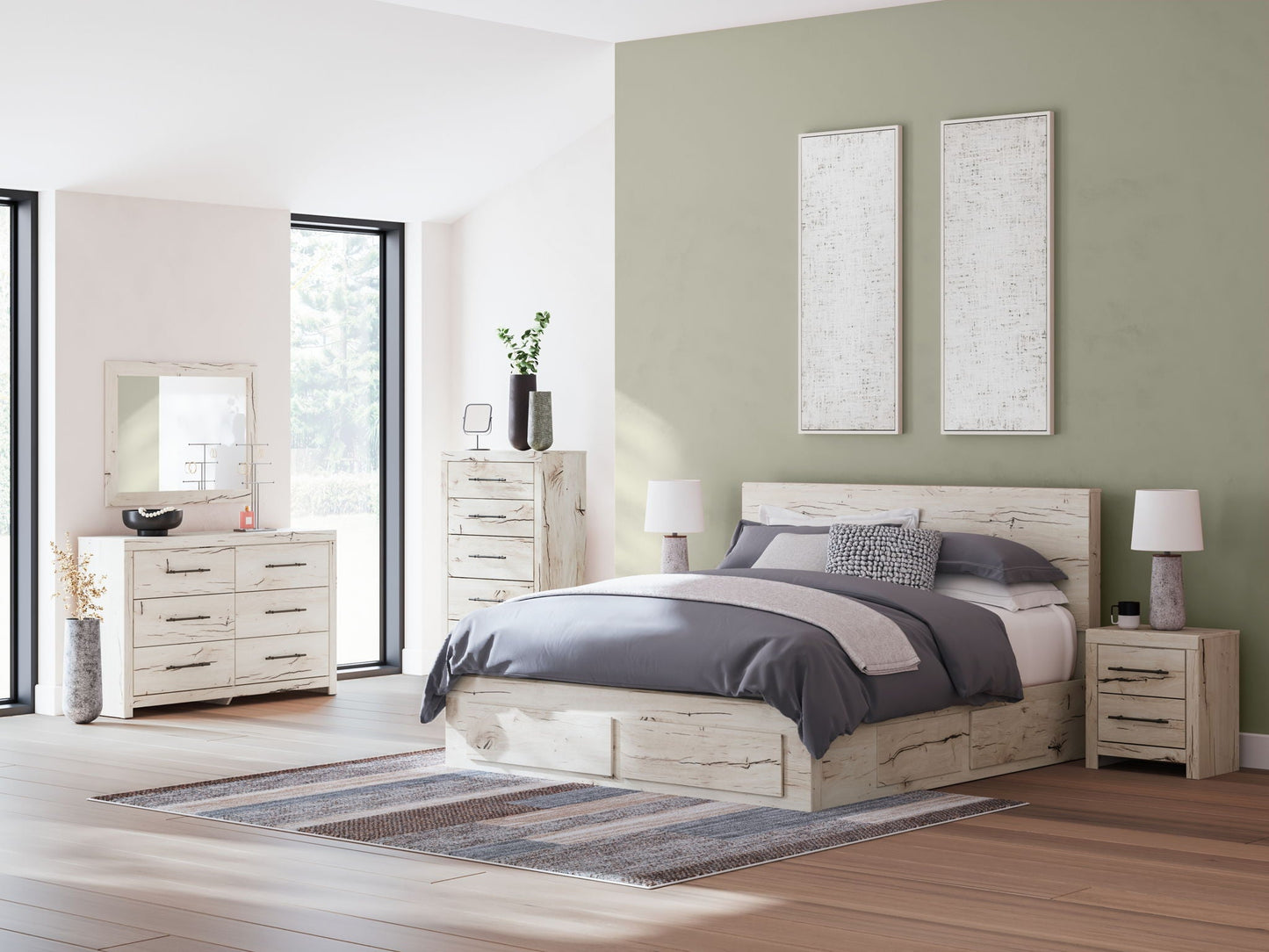 Lawroy - Panel Bed With Storage, Queen, Beige