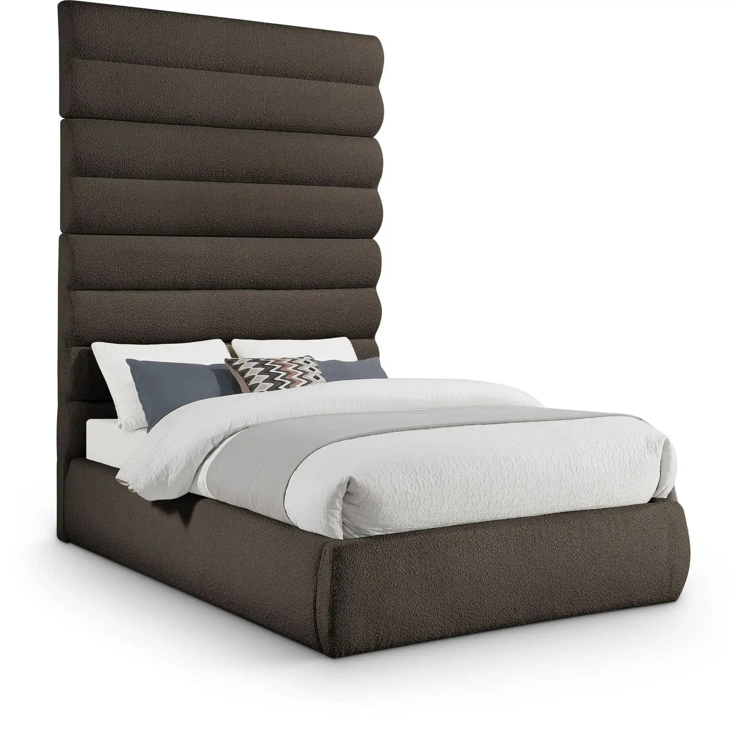 Adam - Boucle Fabric Bed With 89 Headboard