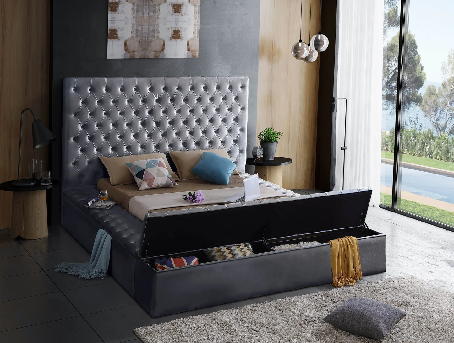 Bliss - Bed, Queen, Dark Gray