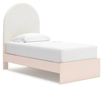 Wistenpine - Upholstered Panel Bed With Storage, Twin, Pink