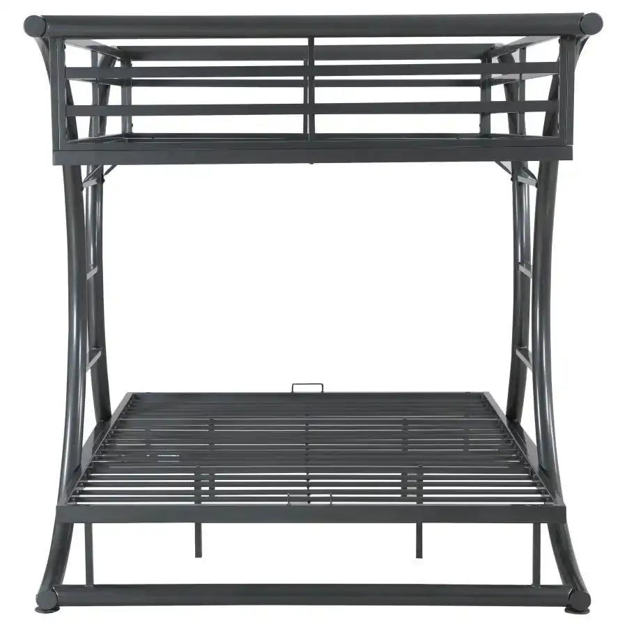 Stephan - Metal Bunk Bed, Full over Full, Dark Gray