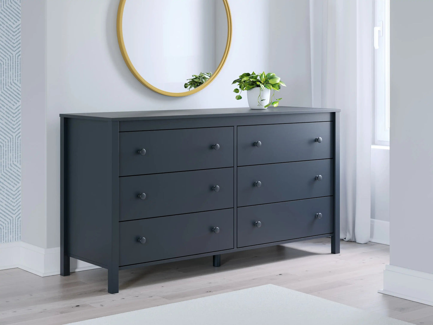 Simmenfort - Six Drawer Dresser - Navy Blue