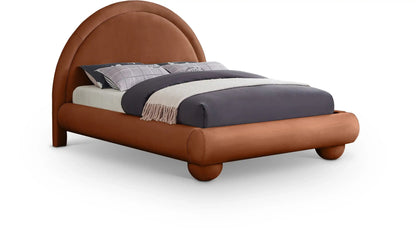 Madrid - Velvet Upholstered Bed, Full, Dark Brown