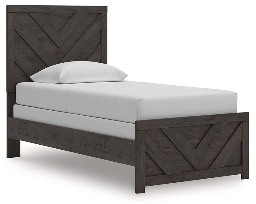 Prendonea - Panel Bedroom Set, Dark Gray