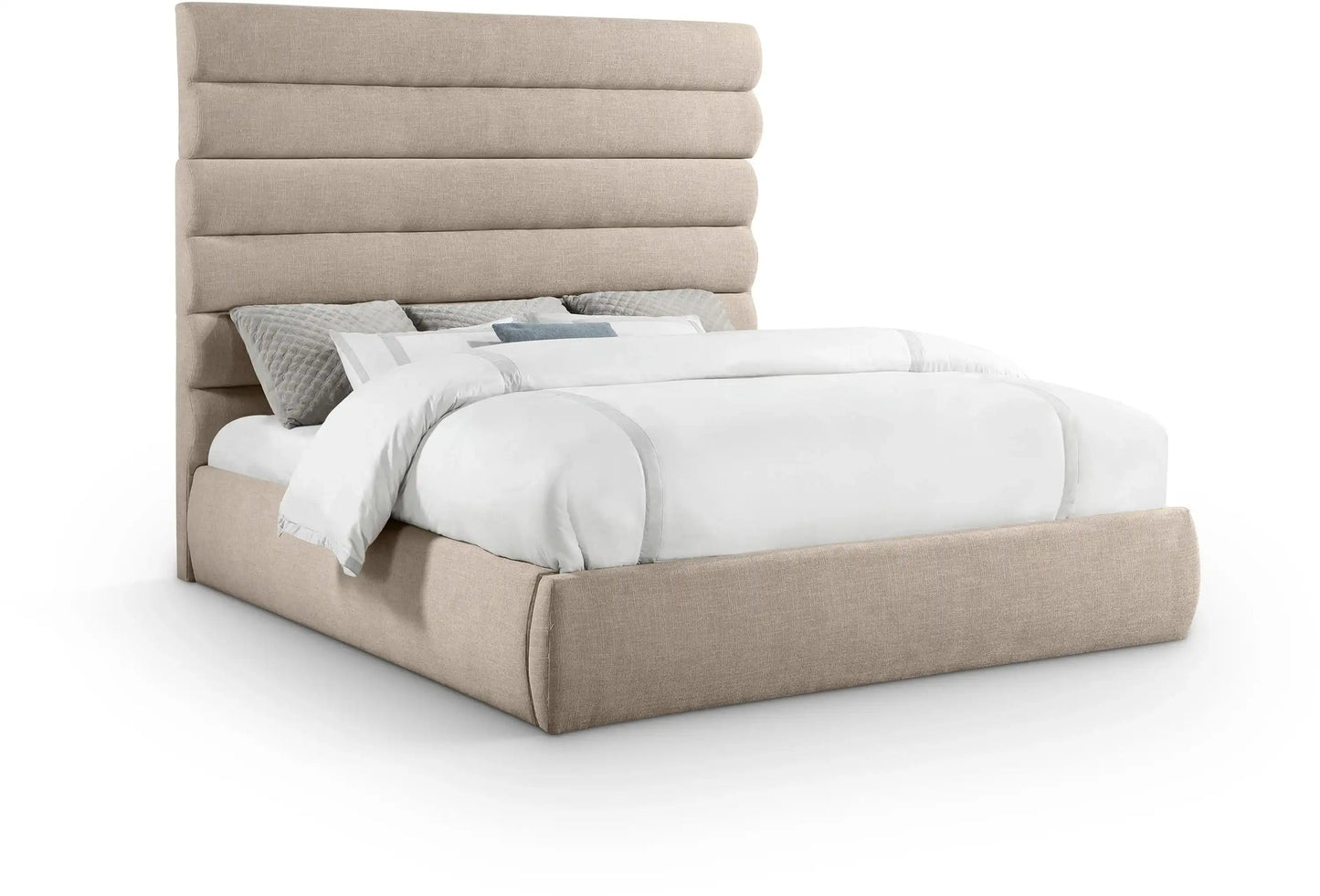 Adam - Linen Fabric Bed With 70.5 Headboard