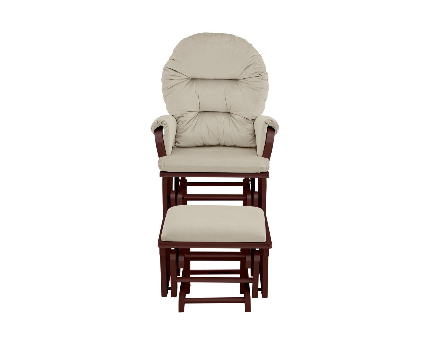 Madison - Glider & Ottoman - White Base, Gray
