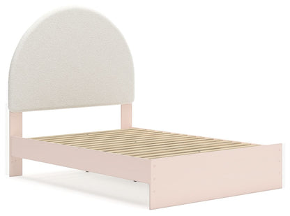 Wistenpine - Upholstered Panel Bed With Storage, Twin, Pink