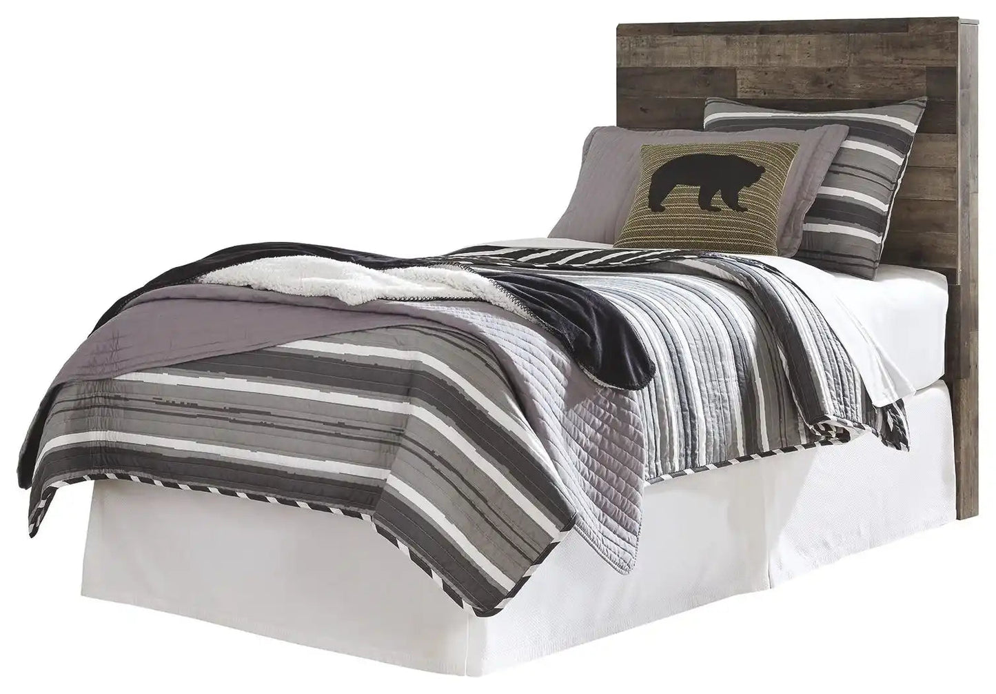 Derekson - Headboard With Bed Frame, Twin, Dark Gray