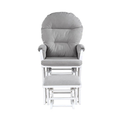 Madison - Glider & Ottoman - White Base, Gray