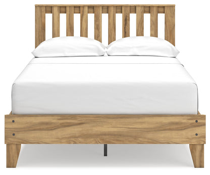 Bermacy - Platform Panel Bed, Queen, Light Brown