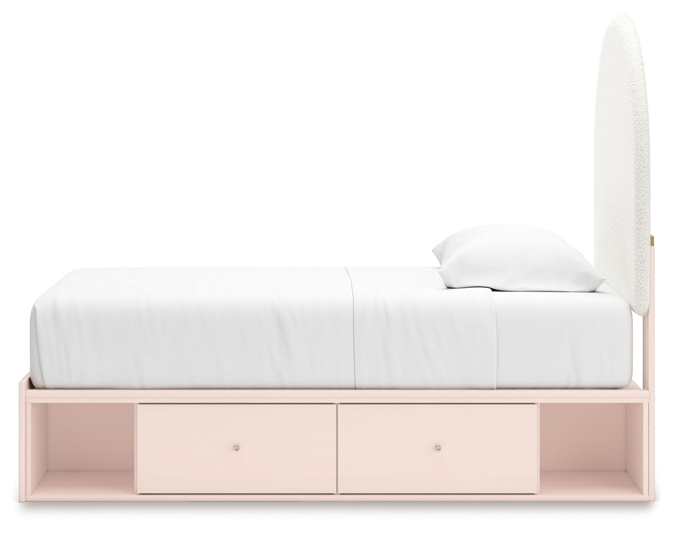 Wistenpine - Upholstered Panel Bed With Storage, Twin, Pink