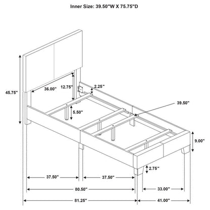 Dorian - Upholstered Panel Bed, Full, Black