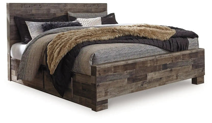 Derekson - Panel Bed, King, Dark Gray