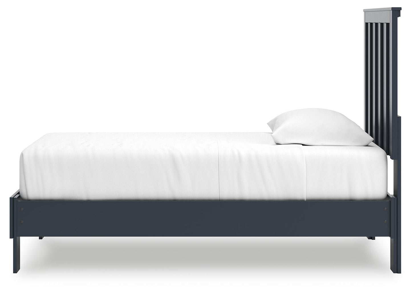 Simmenfort - Platform Bed With Panel Headboard, Twin, Blue