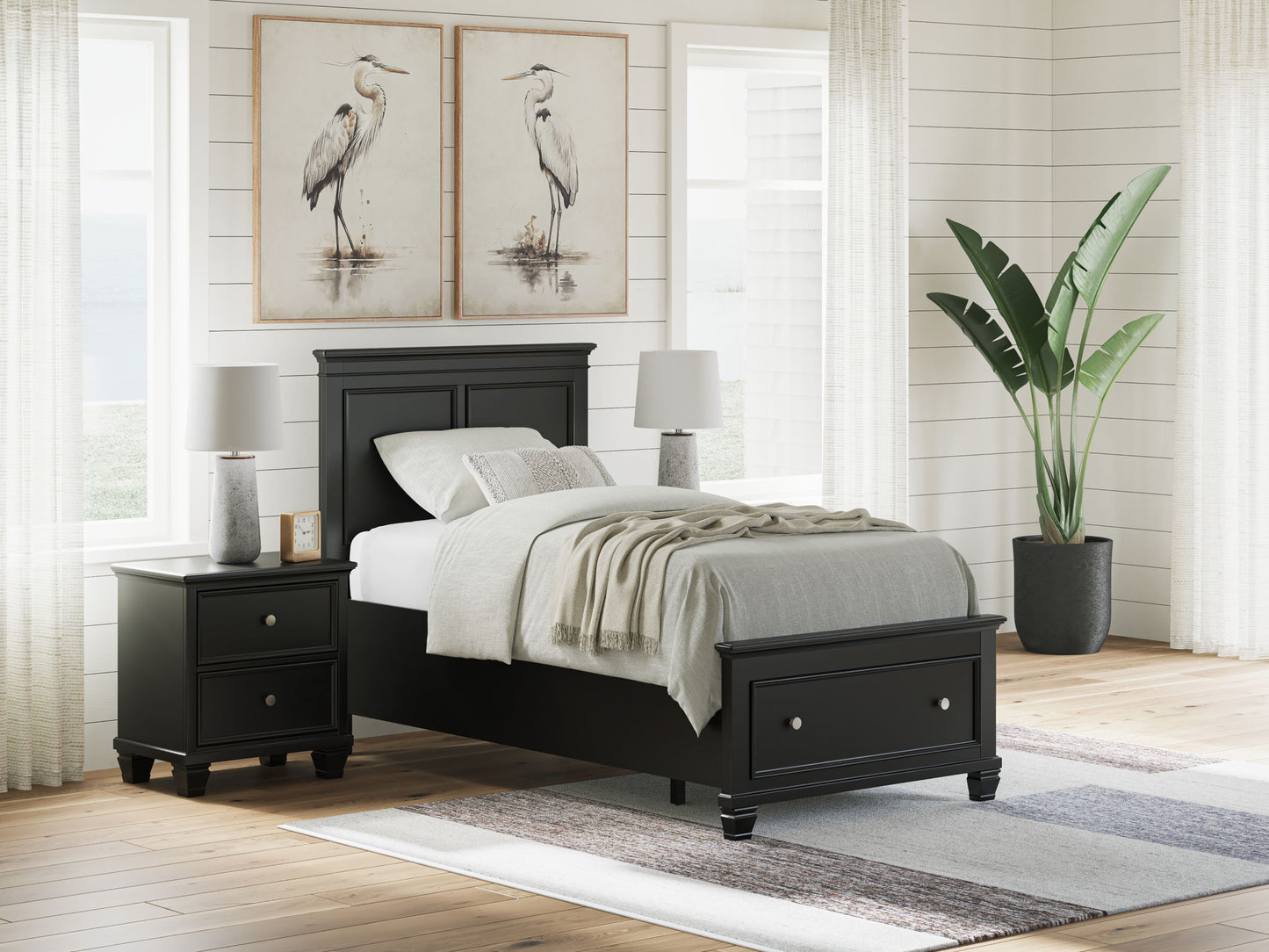 Lanolee - Panel Bed, Queen, Black
