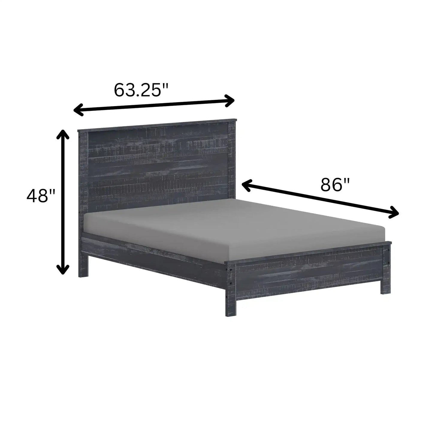 Albany - Bed Frame With Headboard, Heavy Duty Rustic Design, Twin, Dark Brown