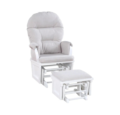 Madison - Glider & Ottoman - White Base, Gray