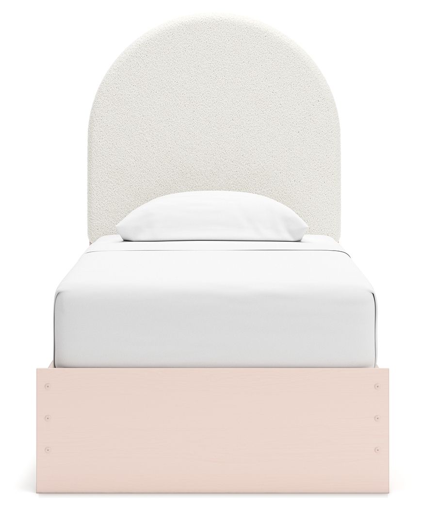 Wistenpine - Upholstered Panel Bed With Storage, Twin, Pink