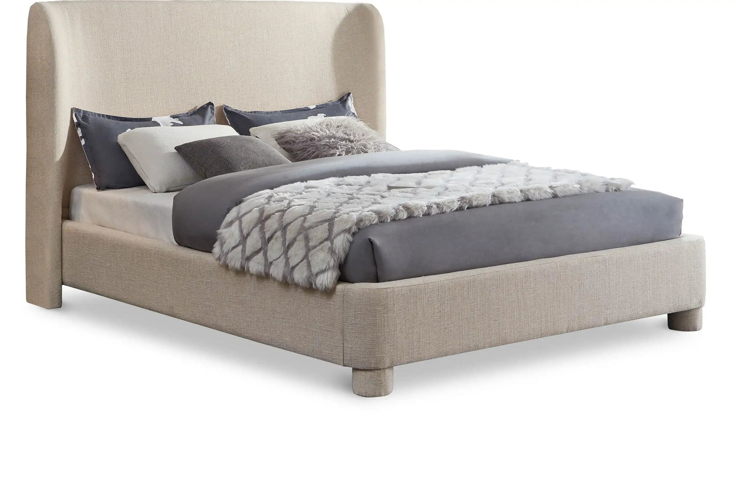 Penny - Polyester Fabric Bed, Full, Beige