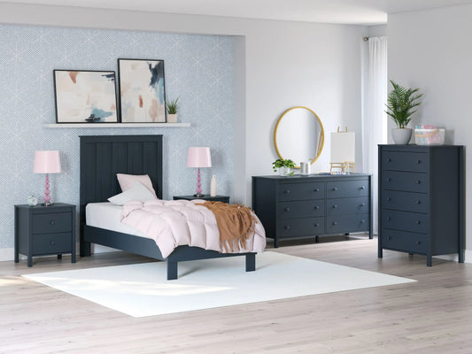 Simmenfort - Platform Bedroom Set, Blue
