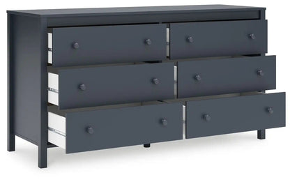 Simmenfort - Six Drawer Dresser - Navy Blue