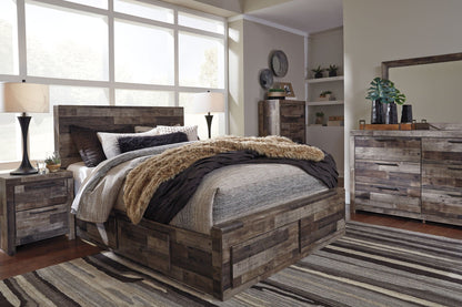 Derekson - Panel Bed, King, Dark Gray