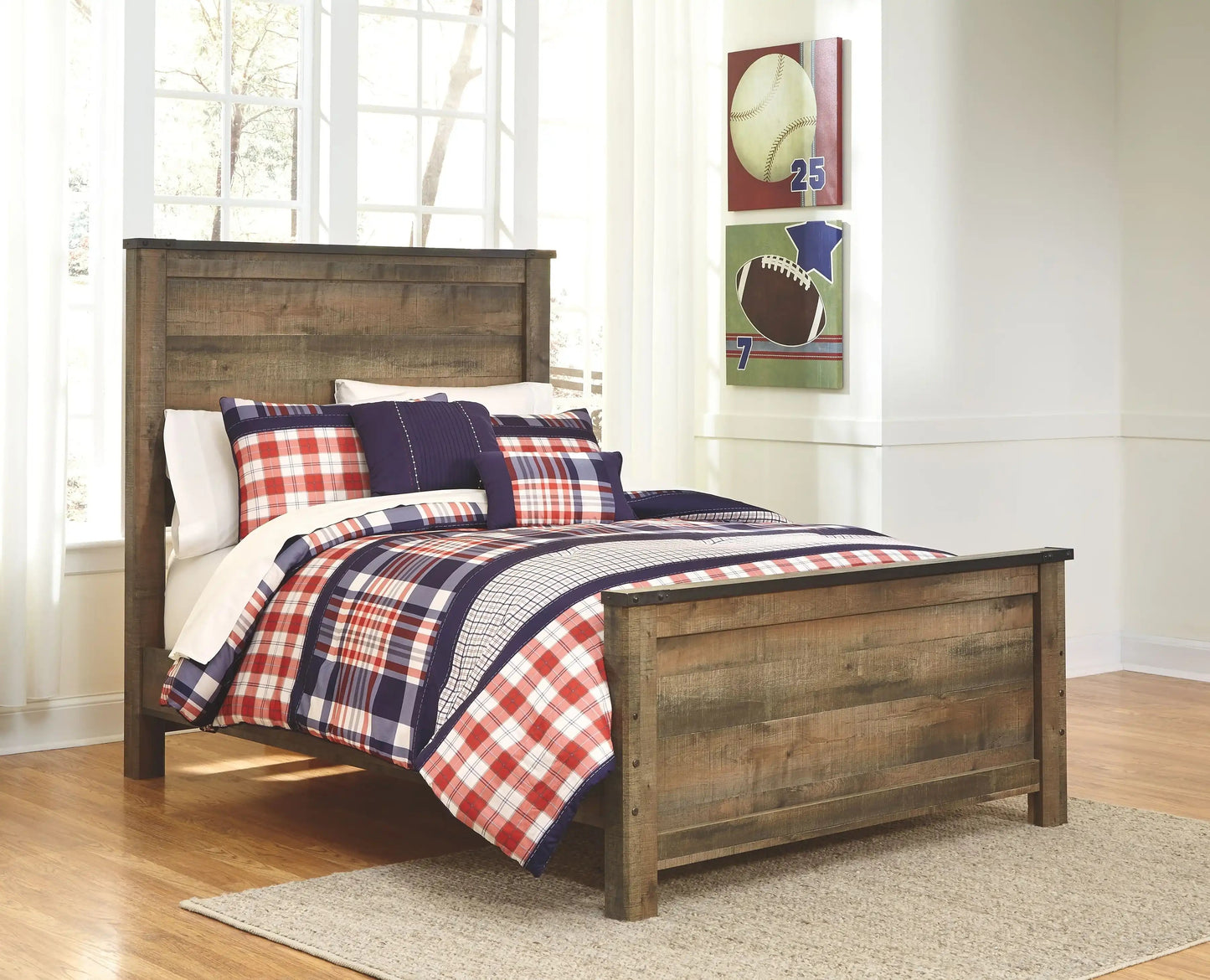 Trinell - Panel Bed, Twin, Dark Brown