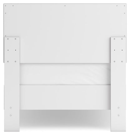 Hallityn - Panel Platform Bed, Twin, White