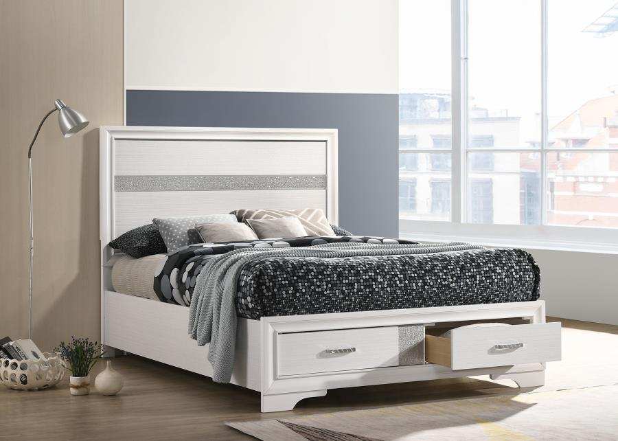Miranda - Wood Storage Panel Bed, Full, White