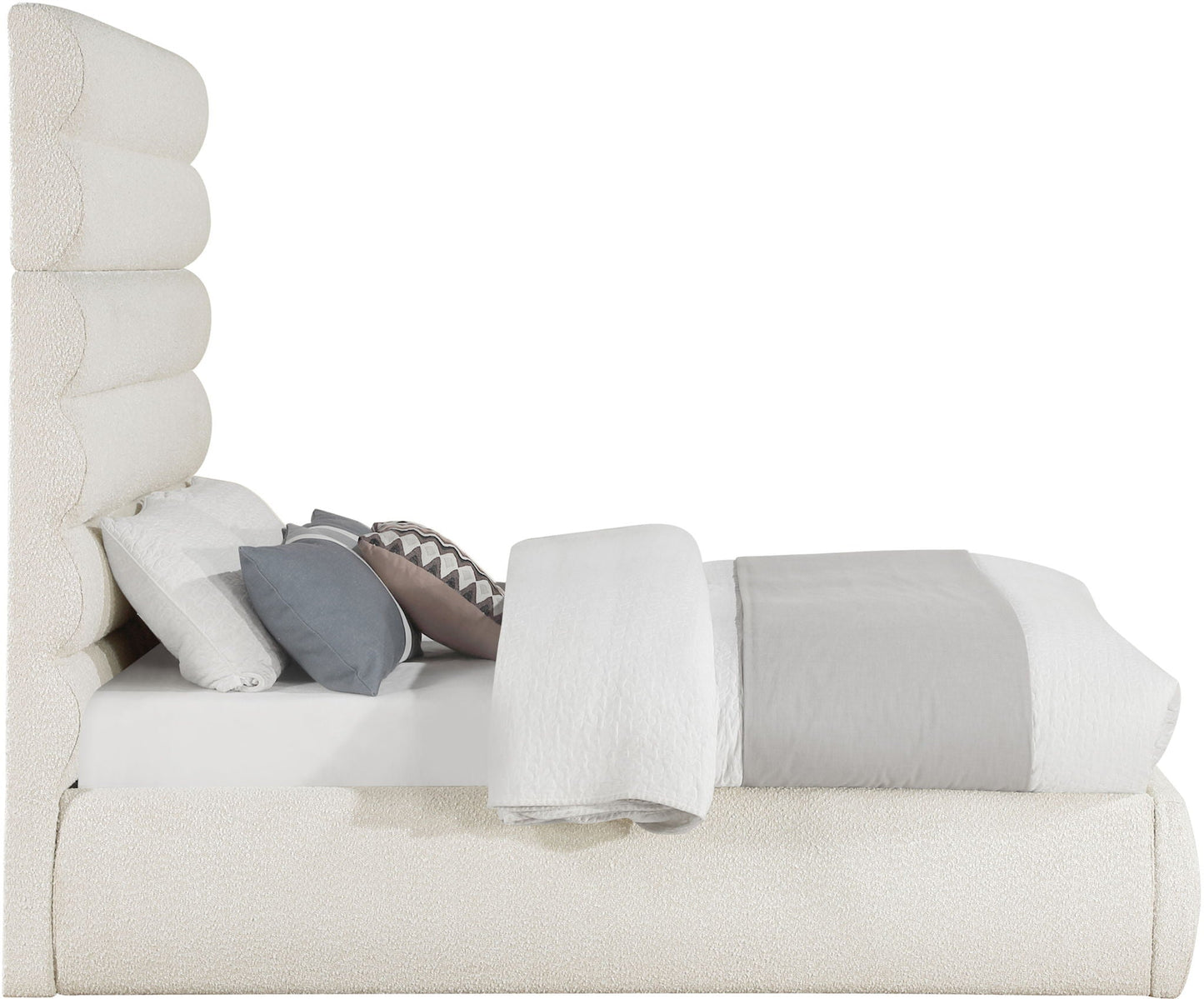 Adam - Boucle Fabric Bed With 70.5 Headboard