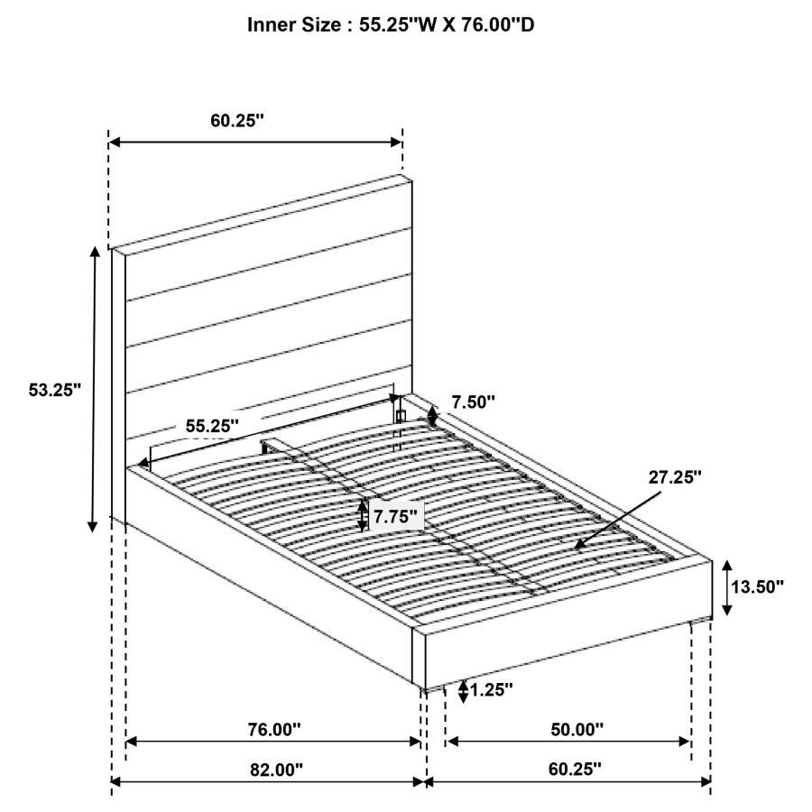 Felicity - Upholstered Bed, Queen, White