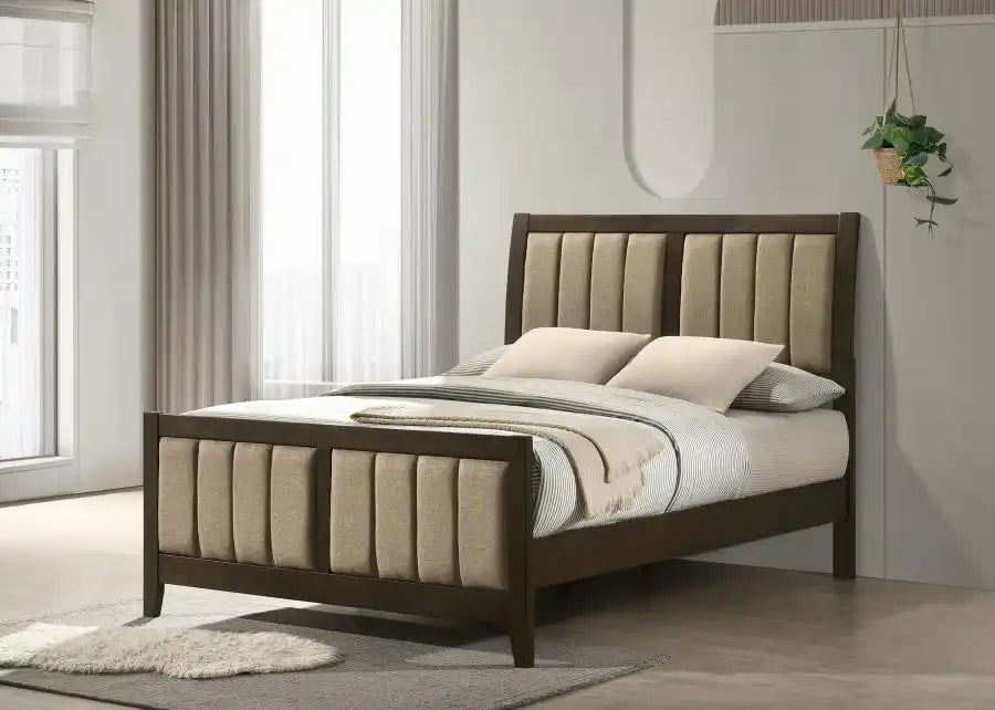 Wilkes - Upholstered Bed, Queen, Dark Brown