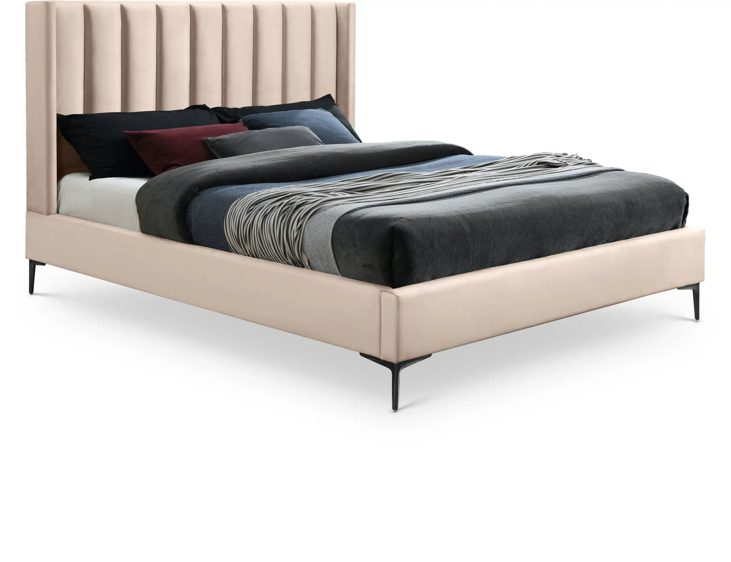 Nadia - Bed, Full, Beige