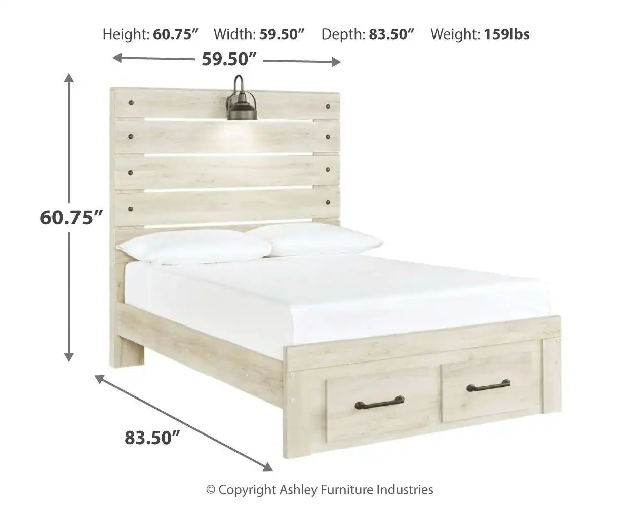 Cambeck - Panel Bed, Twin, Beige