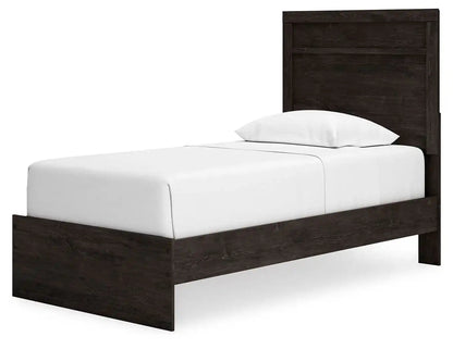 Belachime - Panel Bed, Twin, Dark Gray
