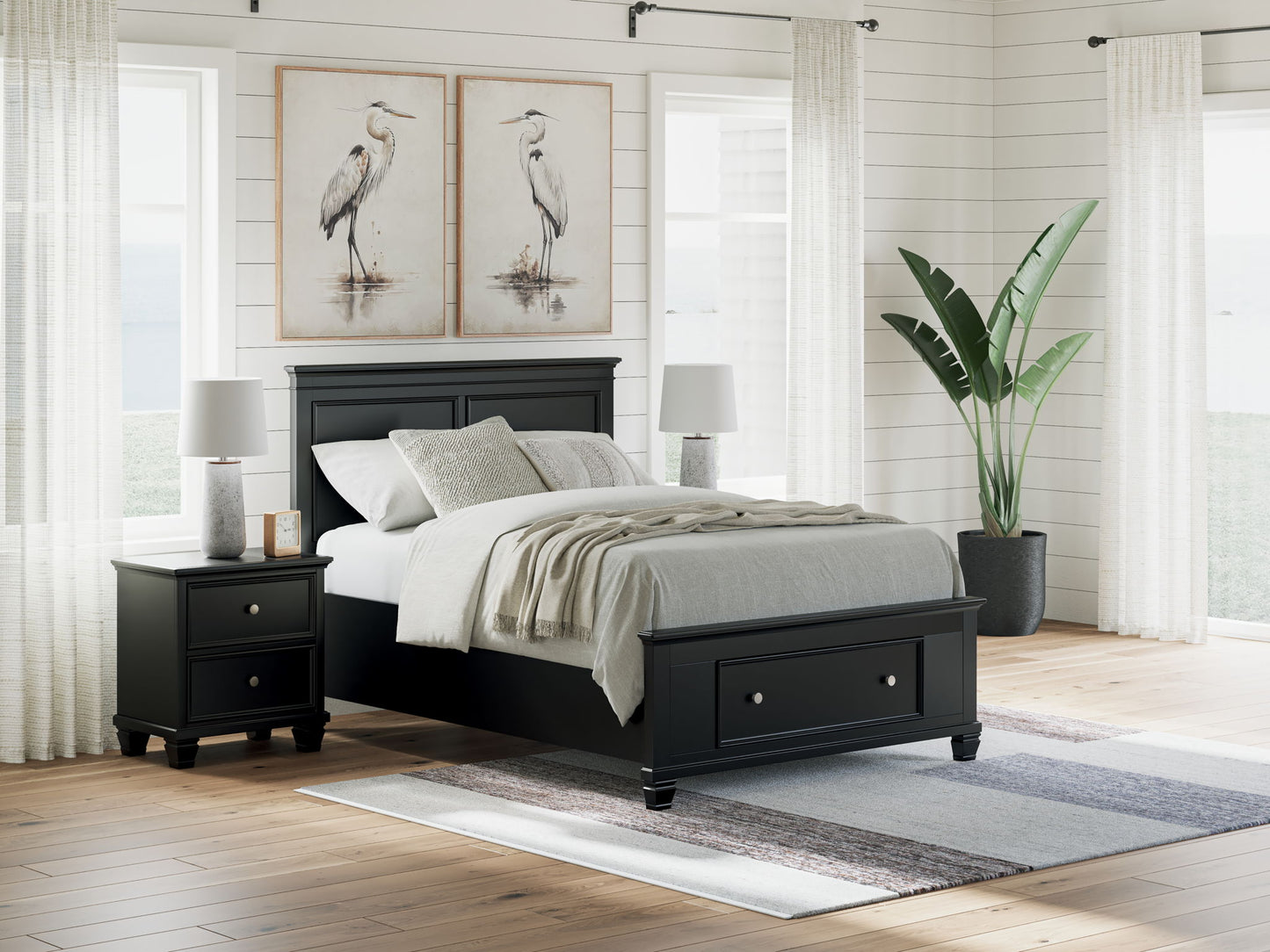 Lanolee - Panel Bed, Queen, Black