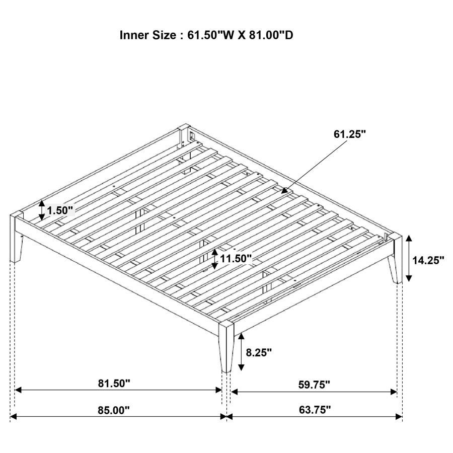 Hounslow - Universal Platform Bed, King, Dark Brown