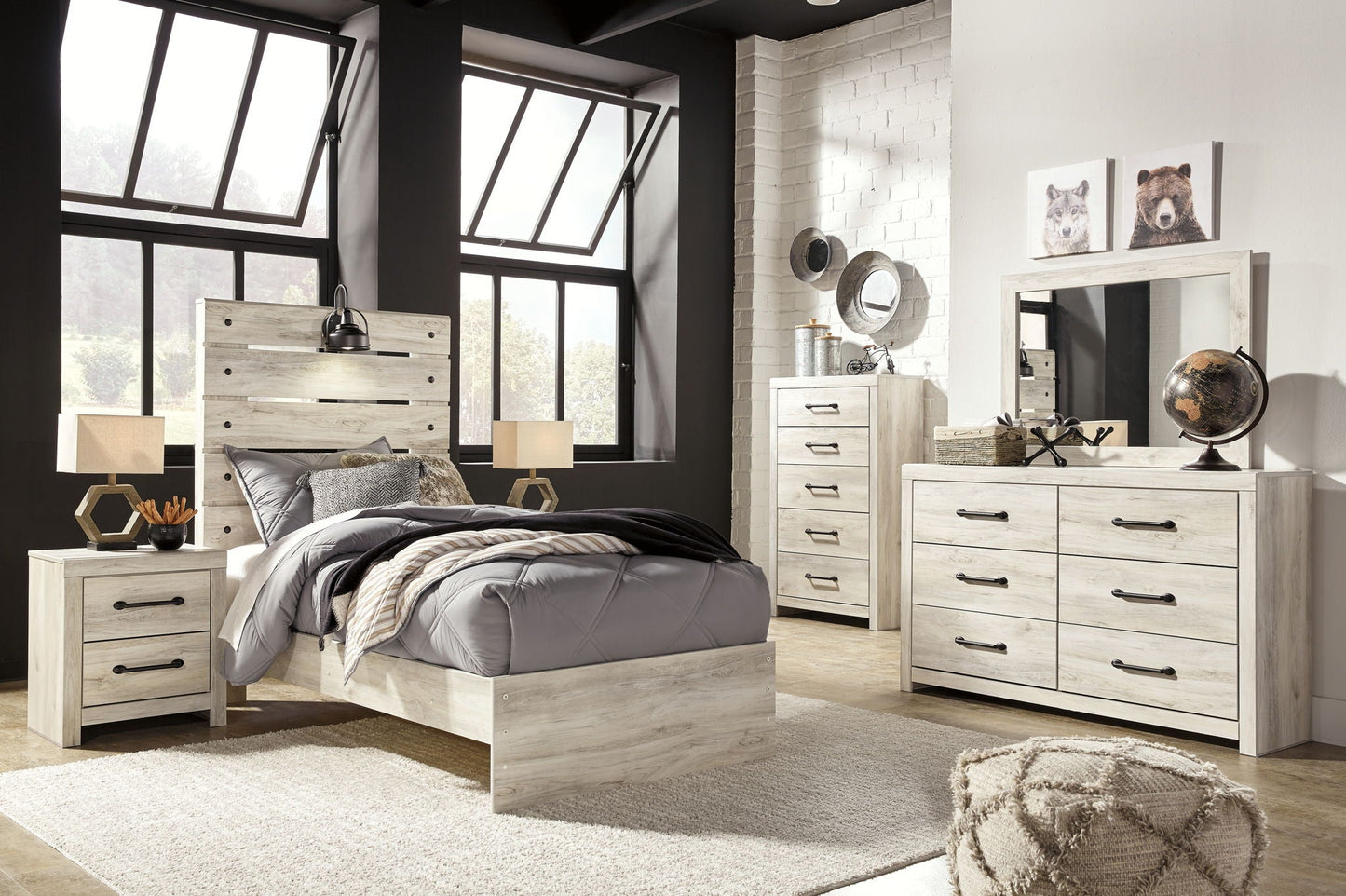 Cambeck - Panel Bed, Twin, Beige