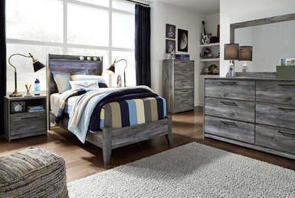 Baystorm - Panel Bed, Twin, Gray