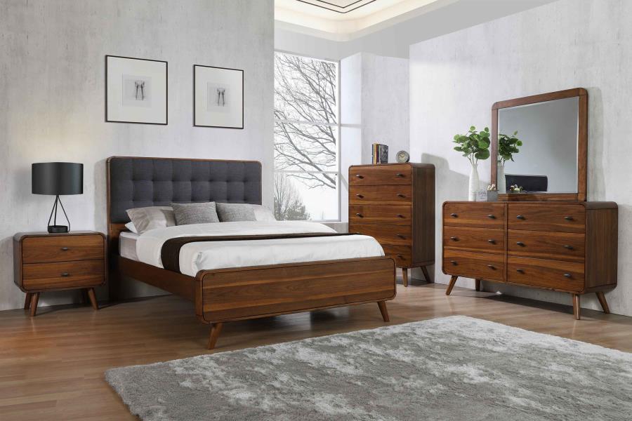 Robyn - Wood Panel Bed, California King, Dark Brown