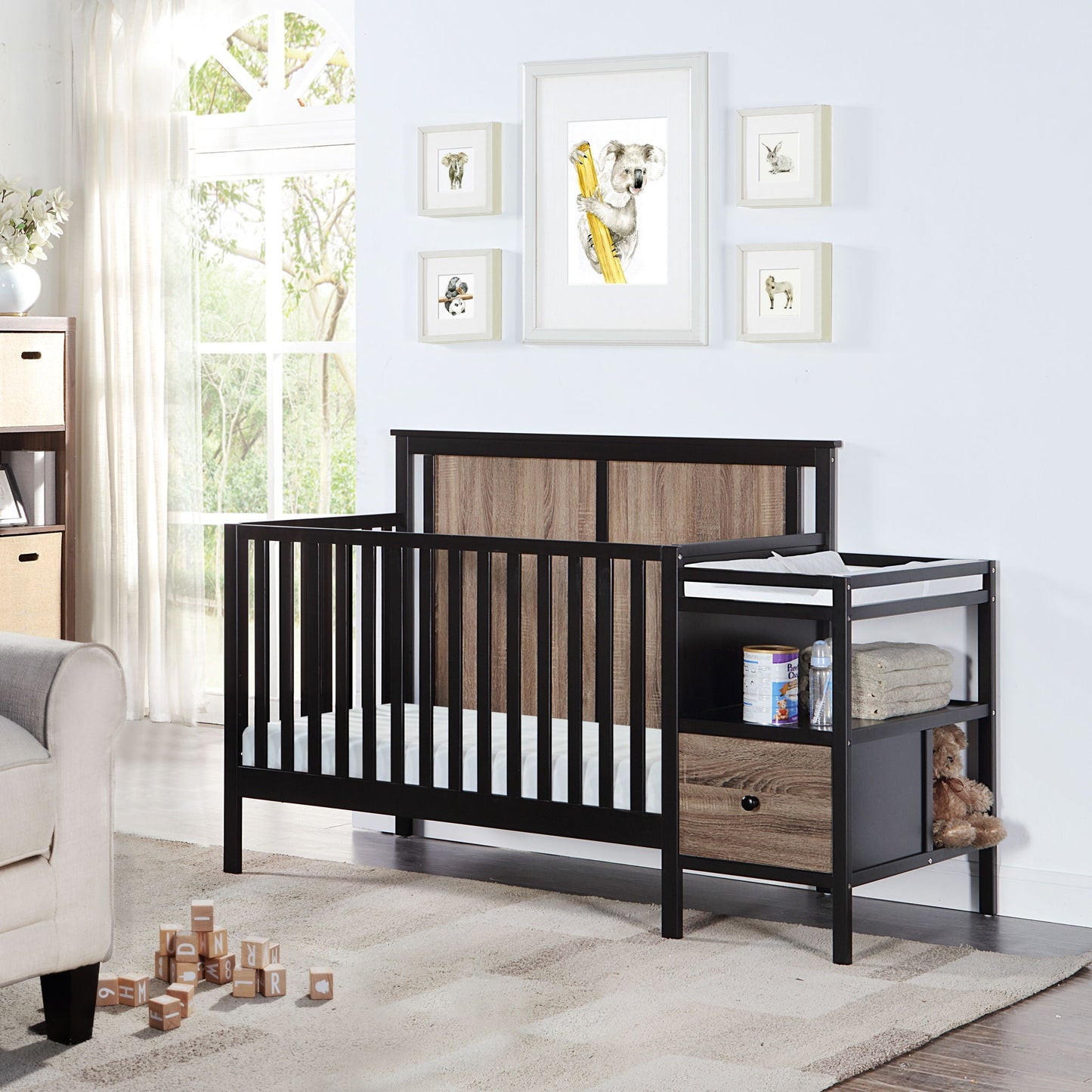Connelly - 4-in-1 Crib and Changer Combo, White