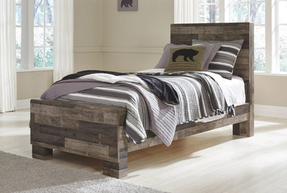 Derekson - Panel Bed, King, Dark Gray