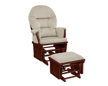 Madison - Glider & Ottoman - White Base, Gray