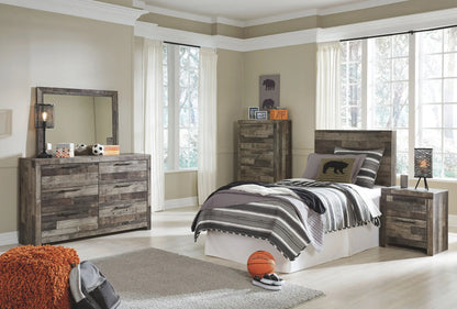 Derekson - Headboard With Bed Frame, Twin, Dark Gray