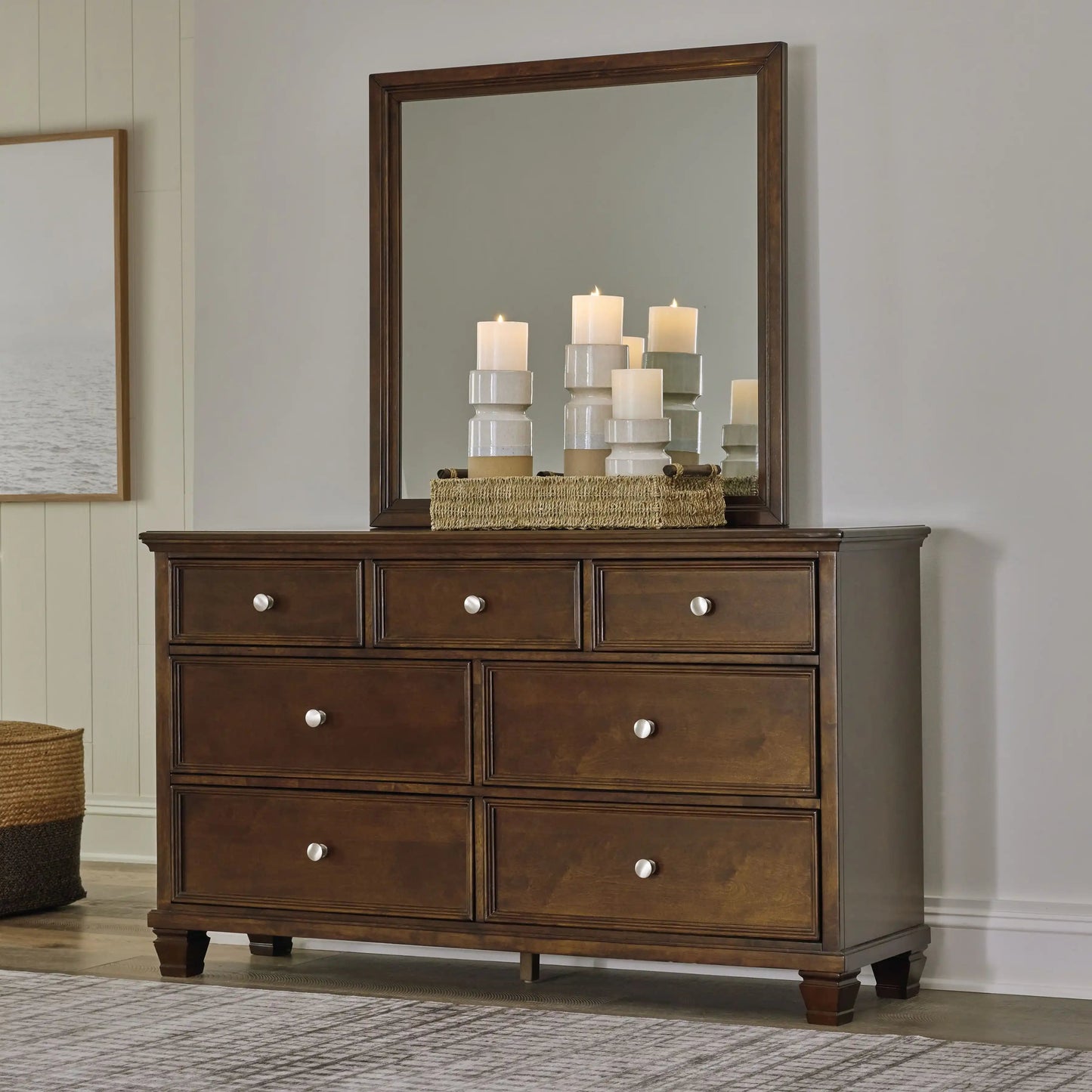 Danabrin - Panel Bedroom Set, Dark Brown