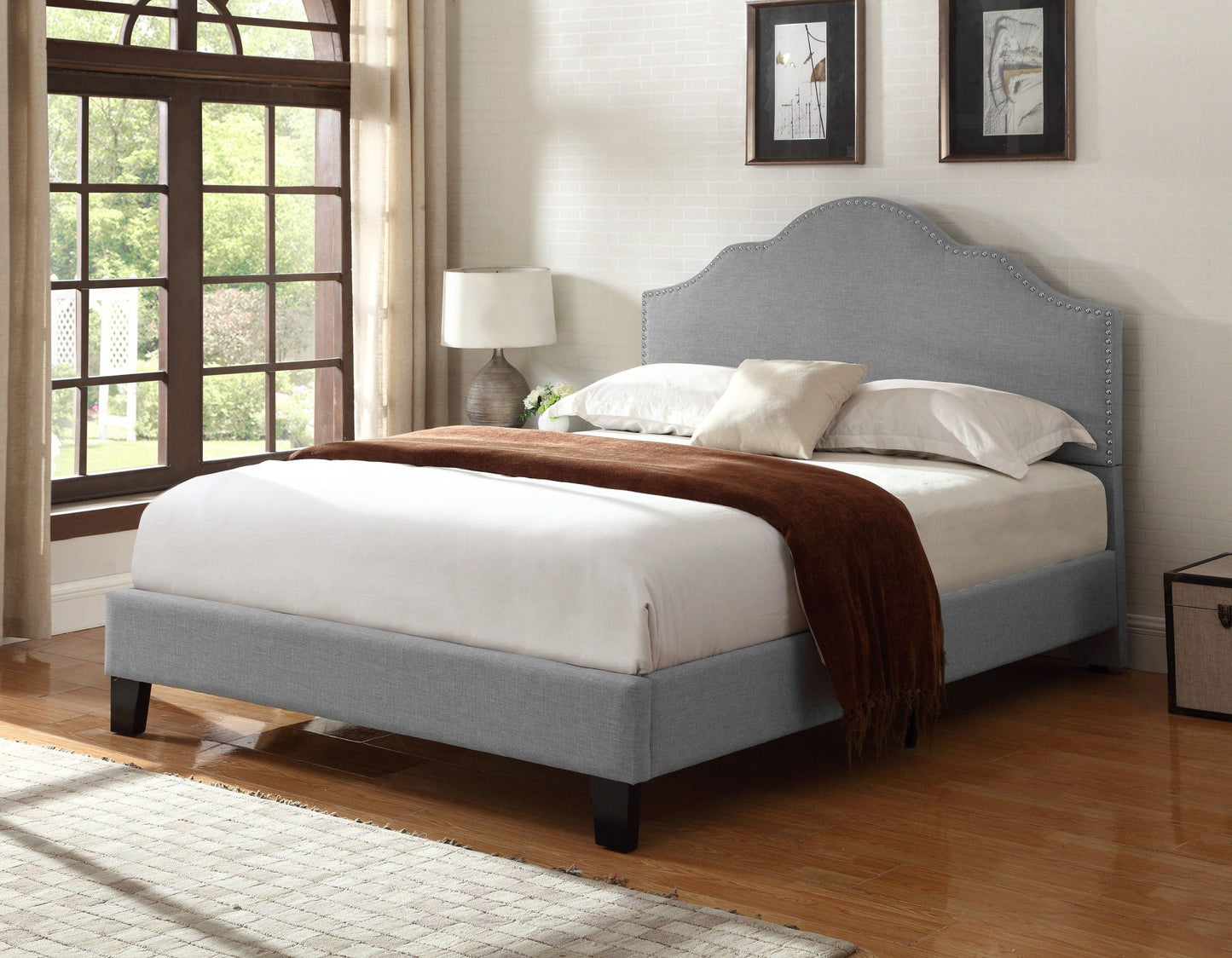 Kopa - Upholstered Bed, Full, Dark Gray