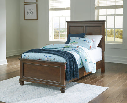 Danabrin - Panel Bed, Twin, Dark Brown